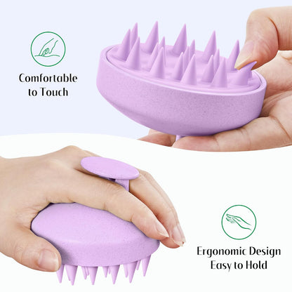 HEETA Scalp Scrubber Shampoo Brush, Scalp Massager Tool for Hair Growth, Soft Silicone Bristles for Dandruff Removal Wet Dry Use Women Men Kids Pet, Fit All Hair Types Care, Green