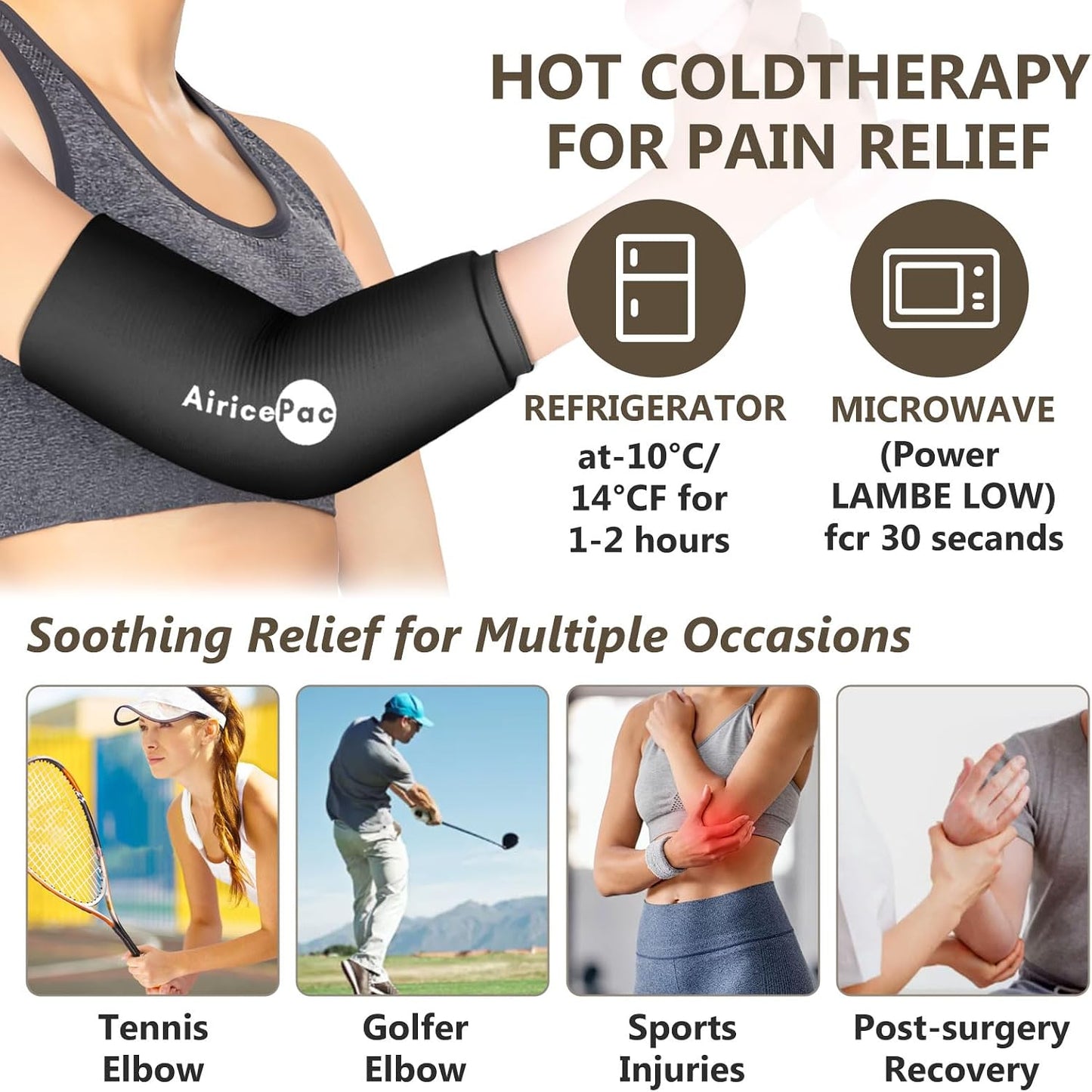 AiricePac Ice Pack for Back Pain Relief, Reusable Gel Lower Back Wrap, Cold Compress Therapy for Waist Lumbar Injuries, Sciatic Nerve, Herniated or Degenerative Disc, Coccyx, Tailbone Pain Blue