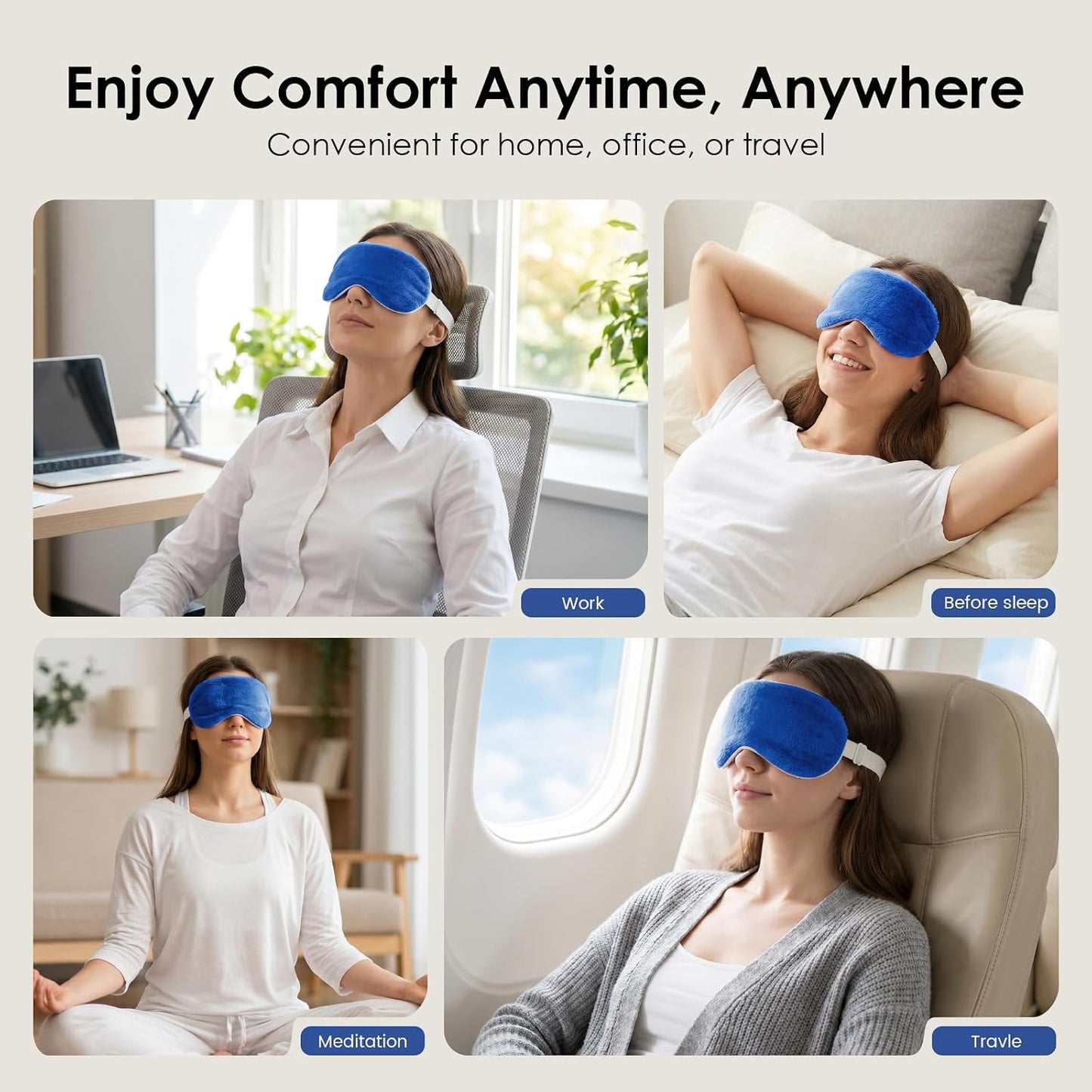 Heated Eye Mask for Dry Eyes, Steam Warm Compress for Stye Eye Treatment, Relieve, Hot Compress, Moist Heat Mask for Blepharitis (Steel Grey)