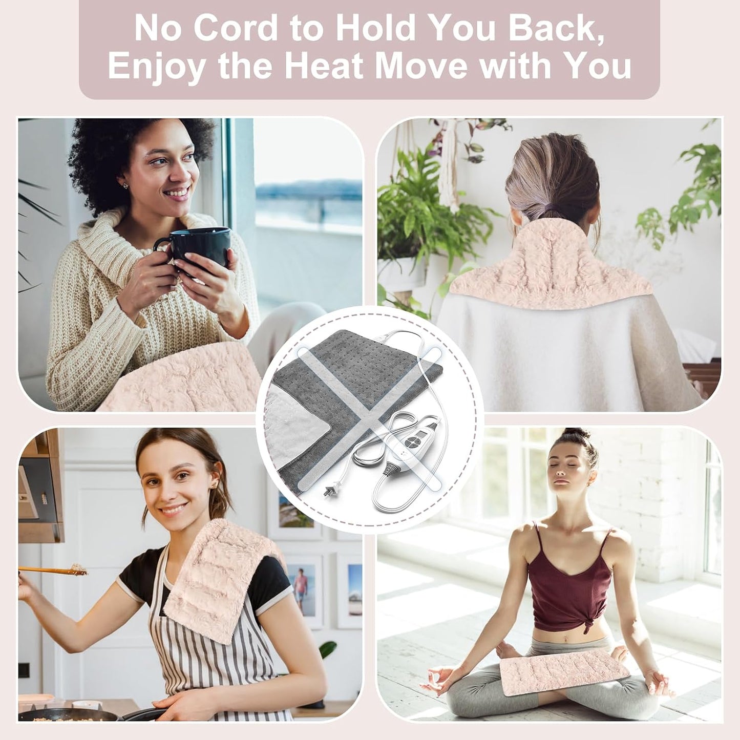 SuzziPad Microwavable Heating Pads for Neck and Shoulder Back Discomfort, 7x16 Fatigue Soothing Heated Pad Microwave, Moist Hot Packs, Unscented Heat Pack for Aches, Sore Muscle, Gray