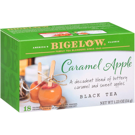 Bigelow Caramel Apple Black Tea Bags, 18 Teabags (Pack of 6), Caffeinated Black Tea 108 Tea Bags Total