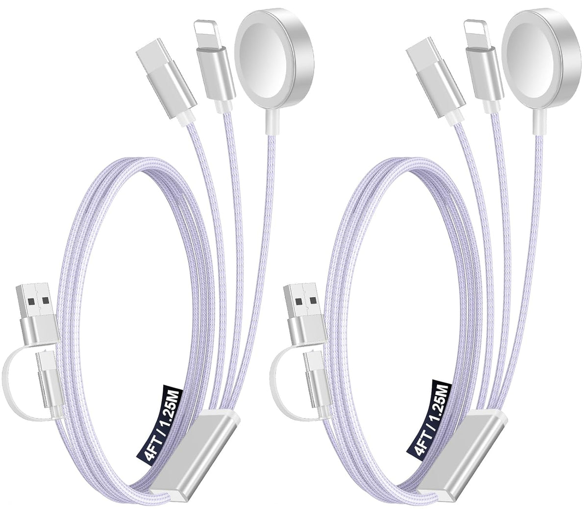Travel Essentials for Apple Watch Charger,3-in-2 Multi Charging Cable