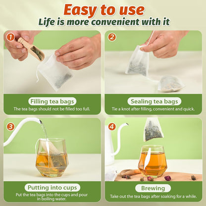Empty Tea Bags for Loose Leaf Tea, 300Pcs Disposable Tea Infuser Sachets