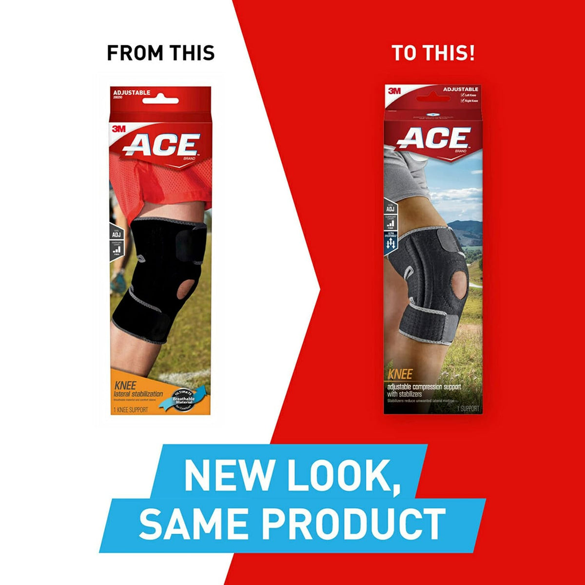 ACE Brand Adjustable Knee Brace with Side Stabilizers Provides Support & Compression to Arthritic and Painful Knee Joints