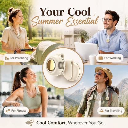 Portable Clip-On Fan, Mini Bladeless Waist Fan, 5100RPM 25dB Ultra-Quiet 3-Speed Rechargeable Small Whirlwind Fan, Hands-Free Personal Cooling for Outdoor Travel Office Camping with USB-C