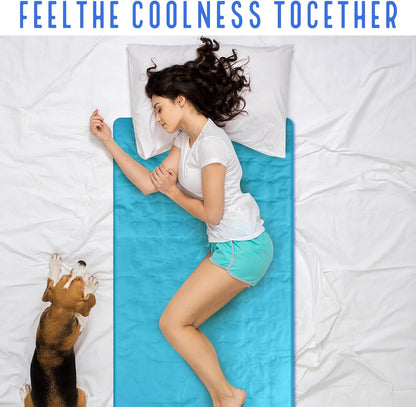 Drydiet Cooling Pad Mat for Bed Cooling Mattress Pad Gel for Sleep, Summer Hot Flashes, Adult, Pets, No Water or Electricity Required(Plain,48 x 28 Inch,Light Blue)