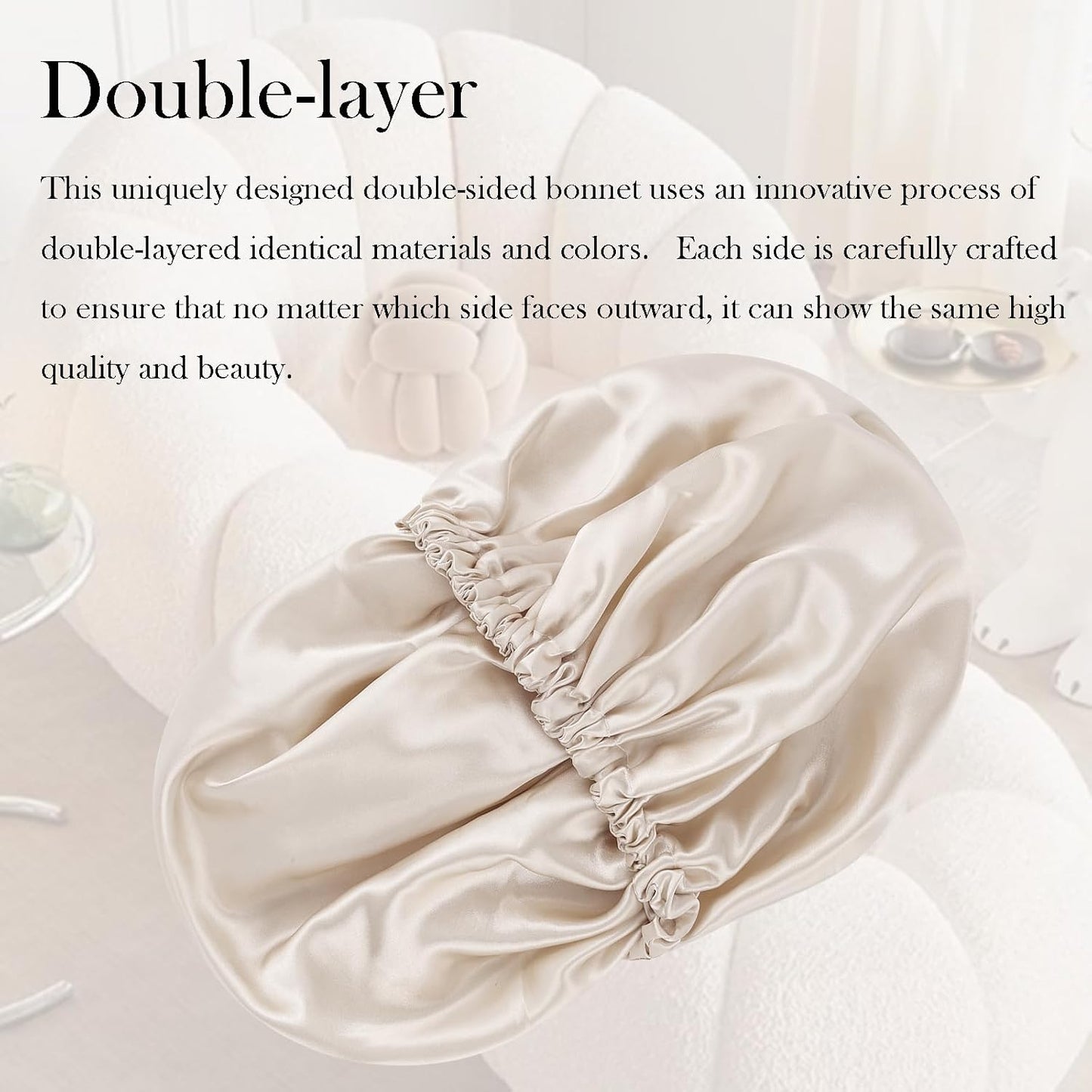 Satin Bonnet Double Layer Silk Bonnet for Sleeping Women for Natural Curly