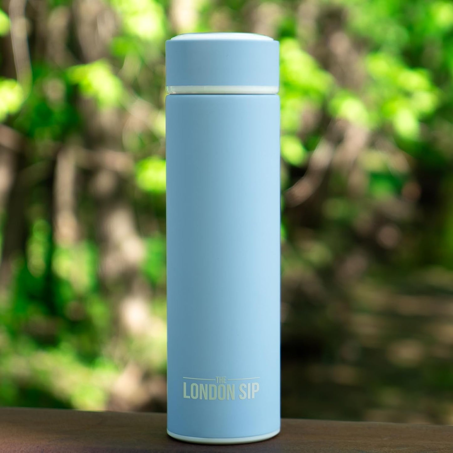 London Sip Multi-Purpose Tea Infuser Travel Mug and Tumbler Fruit Infuser Flask Hot and Cold Double Wall Stainless Steel Thermos with Extra-Long Infuser, Midnight Teal