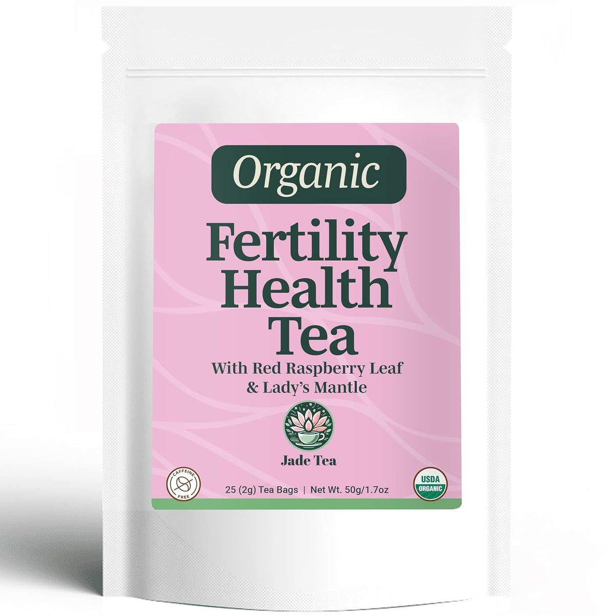 Jade Tea Fertility Tea for Women, Red Raspberry Leaf & Lady's Mantle