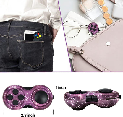 Original Fidget Toy Game, Rubberized Classical Controller Fidget Concentration Toy with 8-Fidget Functions and Lanyard - Excellent for Relieving Stress and Anxiety