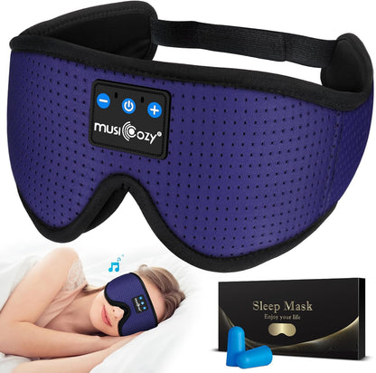 MUSICOZY Sleep Headphones Bluetooth 5.4 Headband Sleeping Eye Mask for Mom Women Men Wireless Music Earbuds Earphones for Side Sleepers Built-in HD Speakers Cool Gadgets Unique Gifts