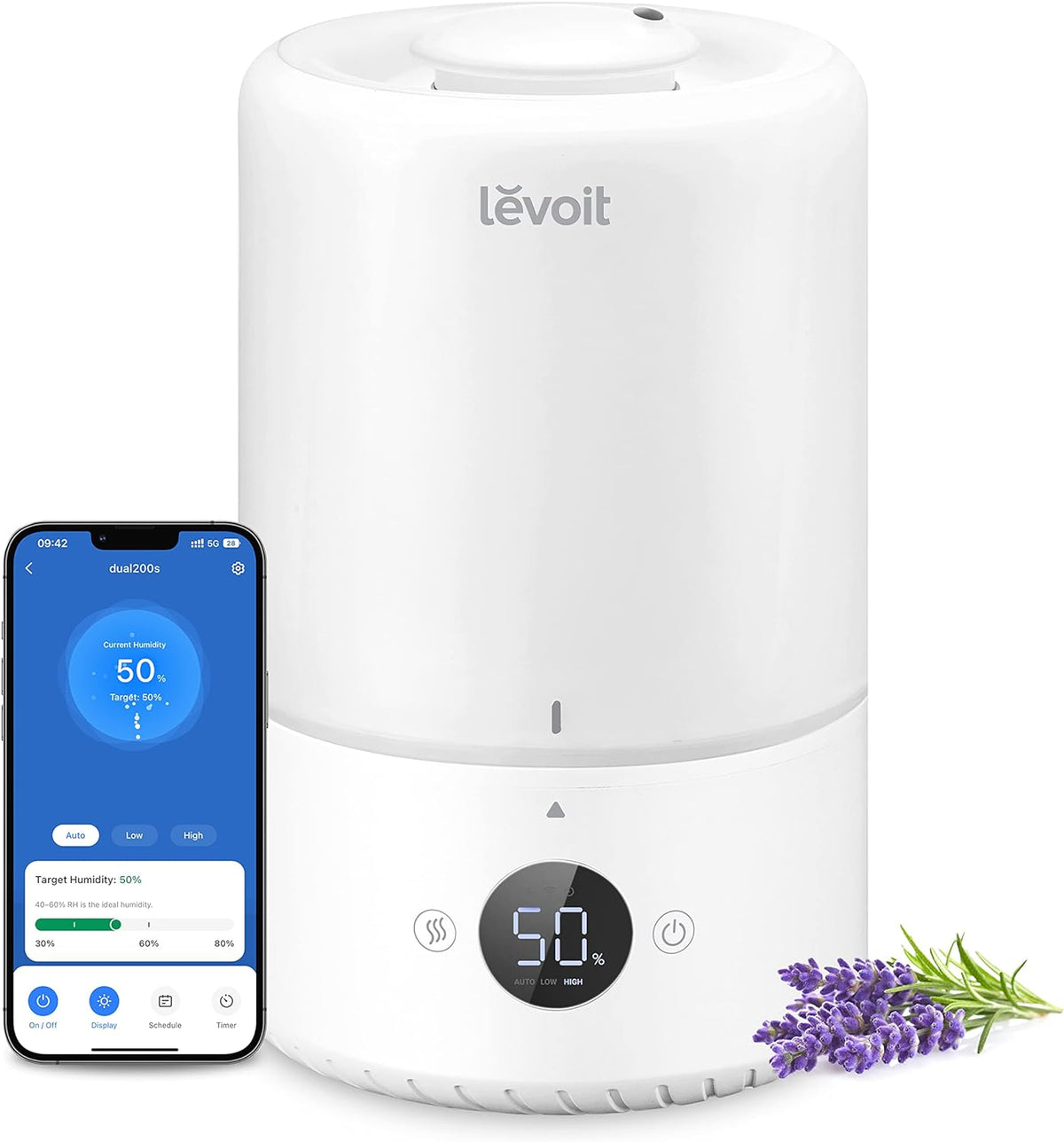 Levoit Humidifiers for Bedroom, Smart Warm and Cool Mist, Symptom Relief