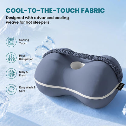 Knee Pillow for Side Sleepers - Smooth Spine Alignment Pillow, Memory Foam Knee Pillows for Back Hip Pain, Spine Aligning, Sciatica, Surgery Recovery, Pregnancy