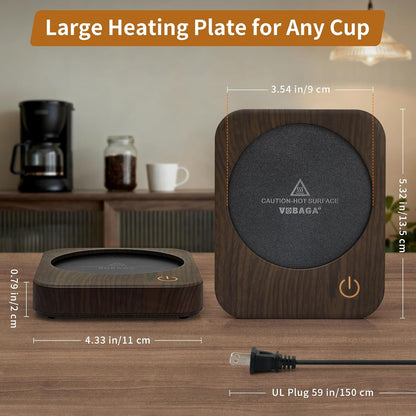 VOBAGA Coffee Mug Warmer for Desk with Auto Shut Off & 3-Temp Settings, Coffee Cup Warmer with Smart Safety Alert Home Office Accessory, Perfect for Coffee, Tea, Milk (Mug for Display)