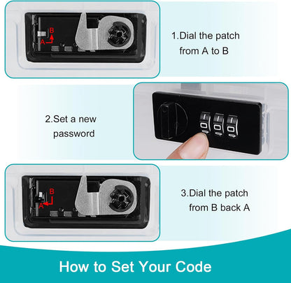 Lalifebuss Combination Lock Boxes for Personal Items, Lockable Storage Box for Office Locker/School/Medicine/Snacks/Phone Jail/Electronic/Home (1 Pack/Black)