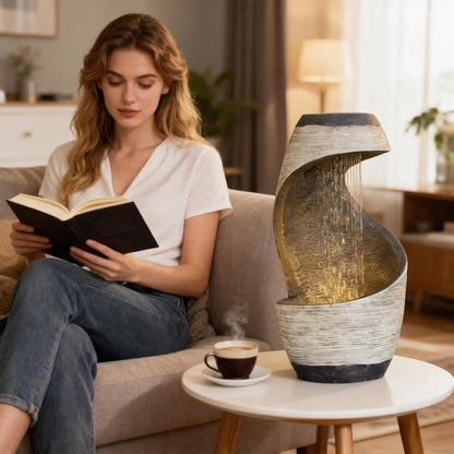Sunlinua Modern Indoor Tabletop Water Fountain for Office Decor