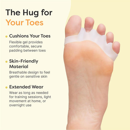ZenToes Silicone Toe Spacers and Separators for Correct Toe Alignment, Bunion Relief, Hammertoe Straightener, Gel Orthopedic Corrector – 1 Pair (Black)