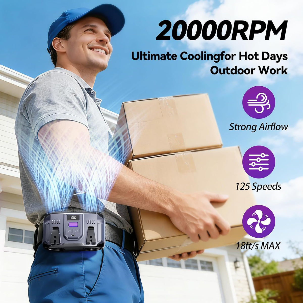 24000mAh Personal Waist Fan