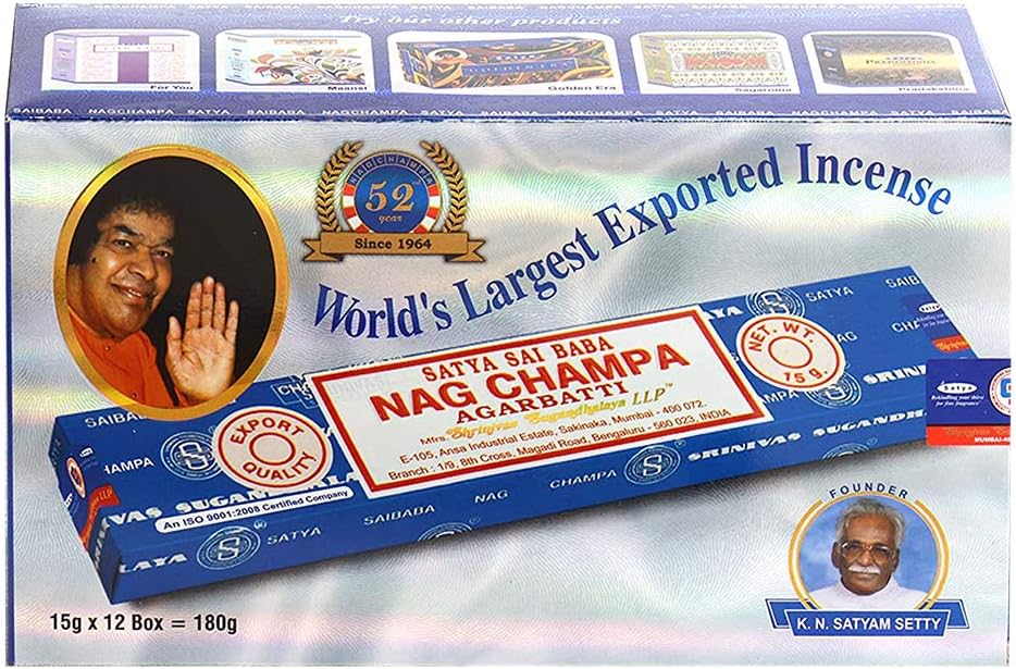 TRUMIRI Incense Stick Holder Bundle with Satya Sai Baba Nagchampa 250g Bulk Incense Sticks Nag Champa Agarbatti - Pack of 1 (Approx 250 Insence-Sticks)