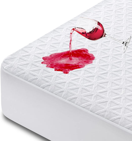 Premium Waterproof Mattress Protector Queen Size, Noiseless Deep Pocket