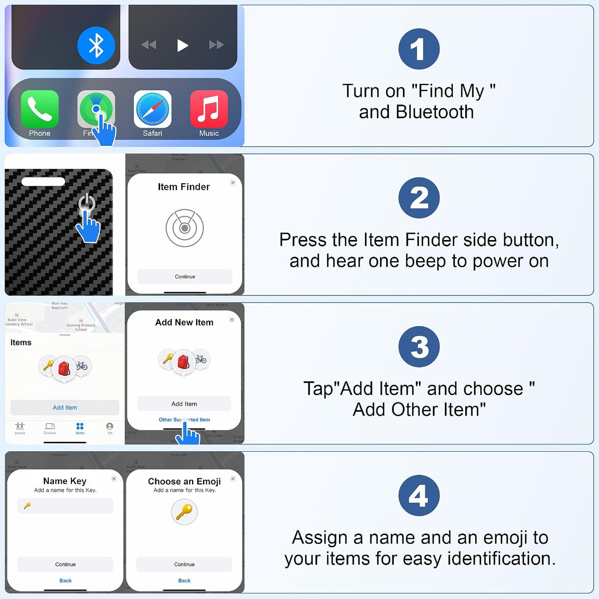 Wallet Tracker Card, Rechargeable, Works with Apple Find My