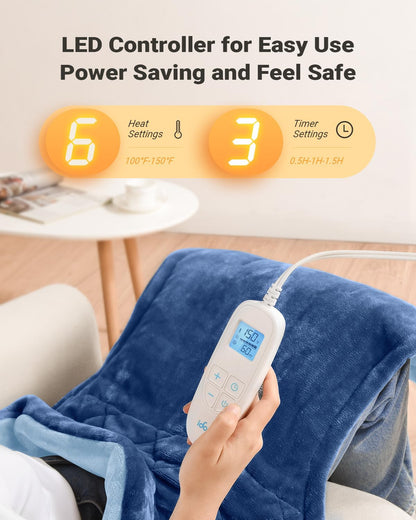 iDOO Heating Pad for Neck and Shoulders and Back for Pain Relief, Fathers Day Dad Gifts for Men, FSA Eligible Items & HSA Store, Large 24"x33" Weighted Electric Heat Pads for Back Gray