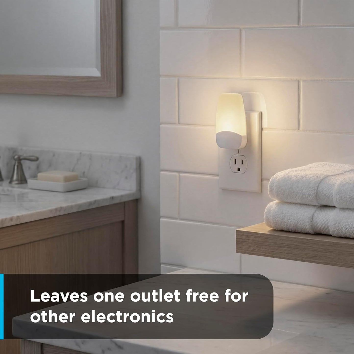 GE Sleeplite Night Lights Plug Into Wall, Dusk to Dawn Sensor, Ambient Lighting, Sleep Aid, Bathroom Decor, LED Lights for Bedroom, Apartment Essentials, Smart Home,86153, Amber, 4 Pack