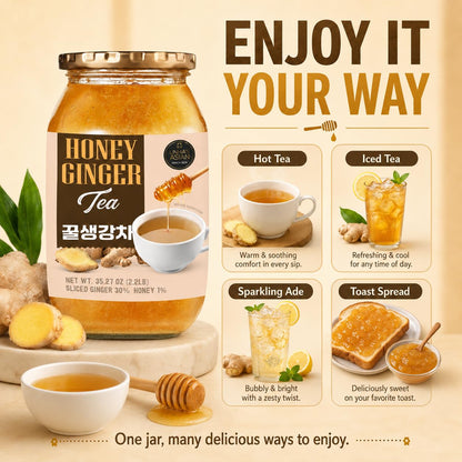 Unha's Korean Honey Ginger Tea, Sliced Ginger, 35.27 oz