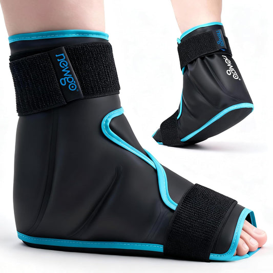 NEWGO Foot Ice Pack Wrap, Cold Compression for Plantar Fasciitis, Black