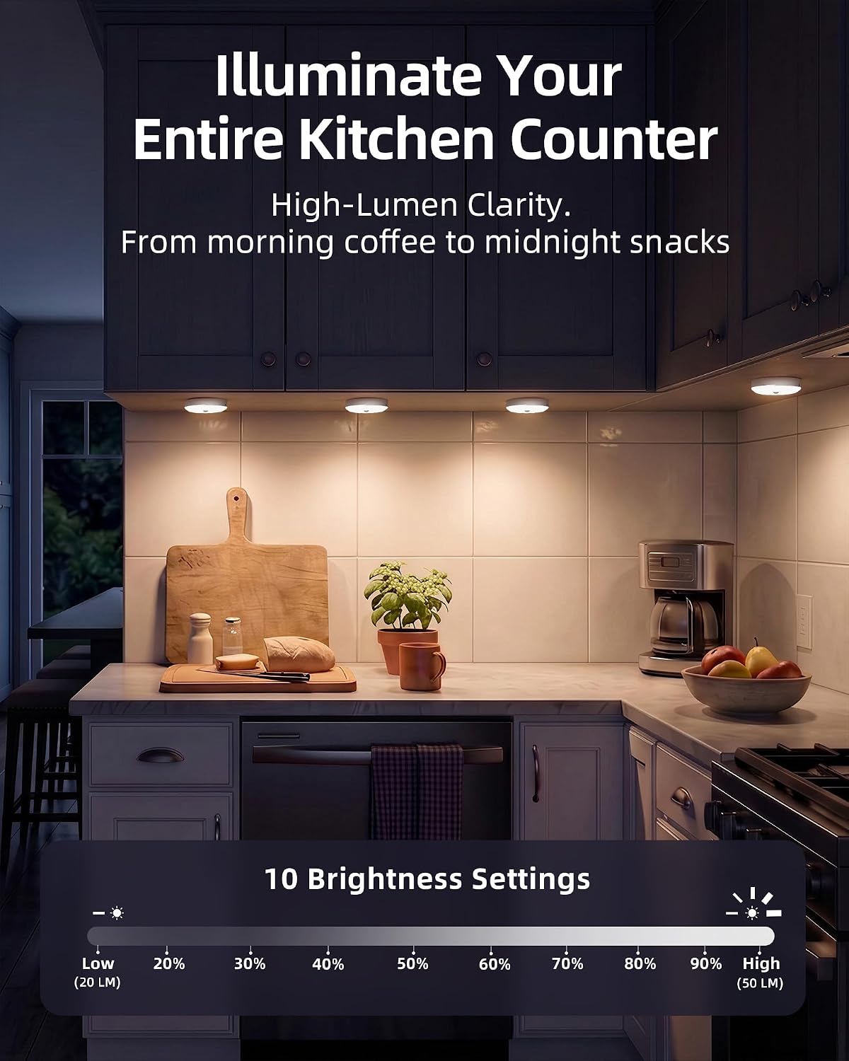 EZVALO RGB Under Cabinet Puck Lights with Remote, Motion Sensor Lights