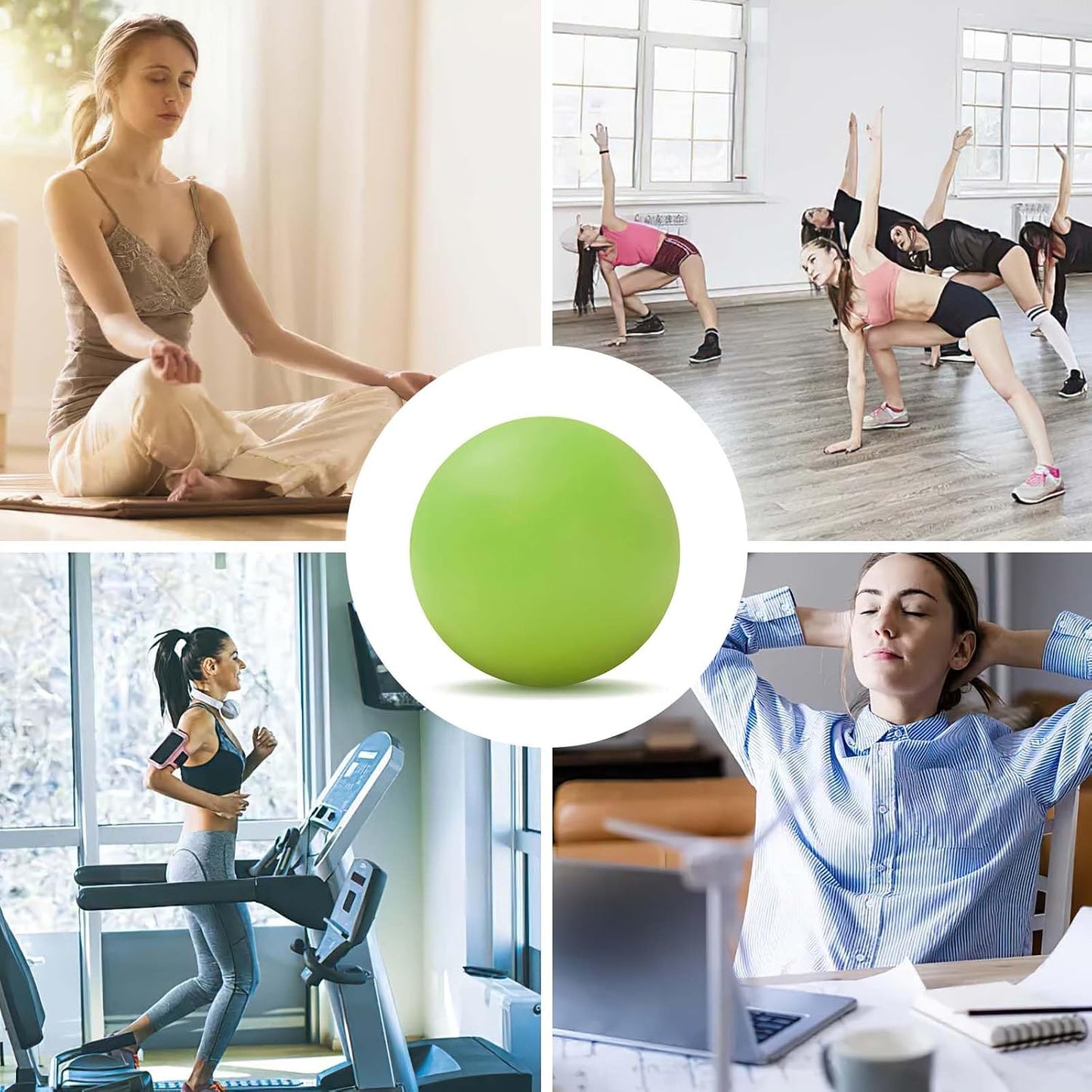 WOVTE Massage Lacrosse Ball for Sore Muscles, Shoulders, Neck, Back, Foot, Body, Deep Tissue, Trigger Point, Muscle Knots, Yoga and Myofascial Release (Blue)