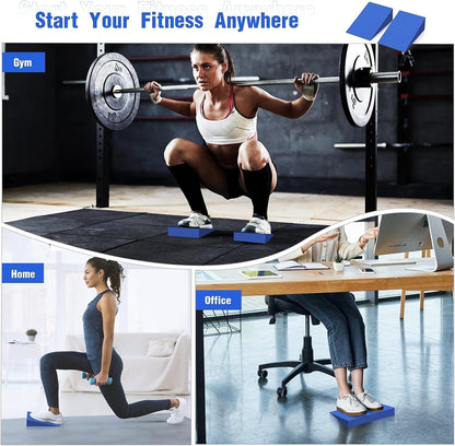 Yoga Wedge Block Foam Squat Wedges Slant Board, 2 Pcs Calf Stretcher