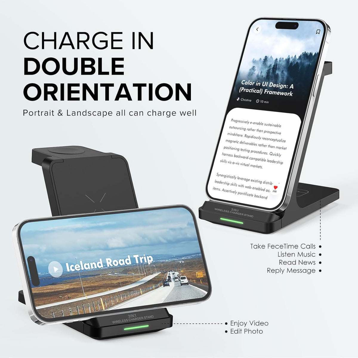 3 in 1 Fast Wireless Charging Station for Multiple Apple Devices