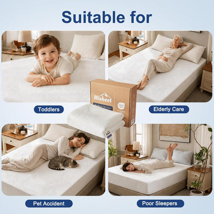Cooling Waterproof Mattress Protector Queen Size, 400GSM 3D Air Fabric Breathable Mattress Cover, Premium Bed Protector with Deep Pockets, Luxury Noiseless Machine Washable Bed Cover, White