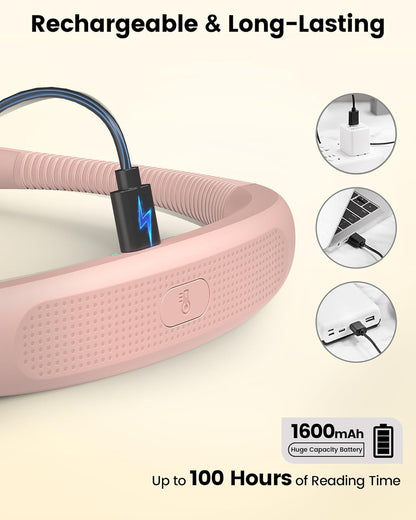 Glocusent Bendable Neck Light, 100 Hours Reading Light for Book Lover Gifts