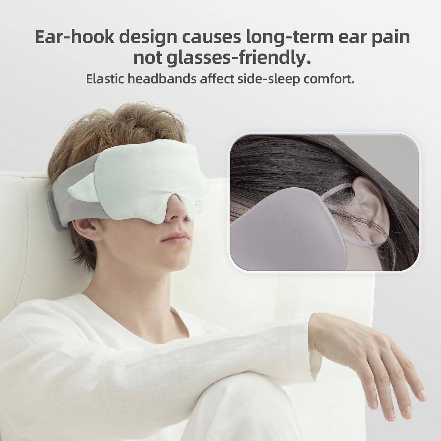 Sleep Mask 100% Mulberry Silk, Misty Blue