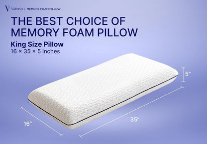 Cooling Gel Memory Foam Pillows - 1-Pack - Standard Size Memory Foam Pillow For Sleeping - Firm Pillow - Back, Stomach & Side Sleeper - Shoulder & Back Pain Relief - Washable, Bamboo Viscose Cover