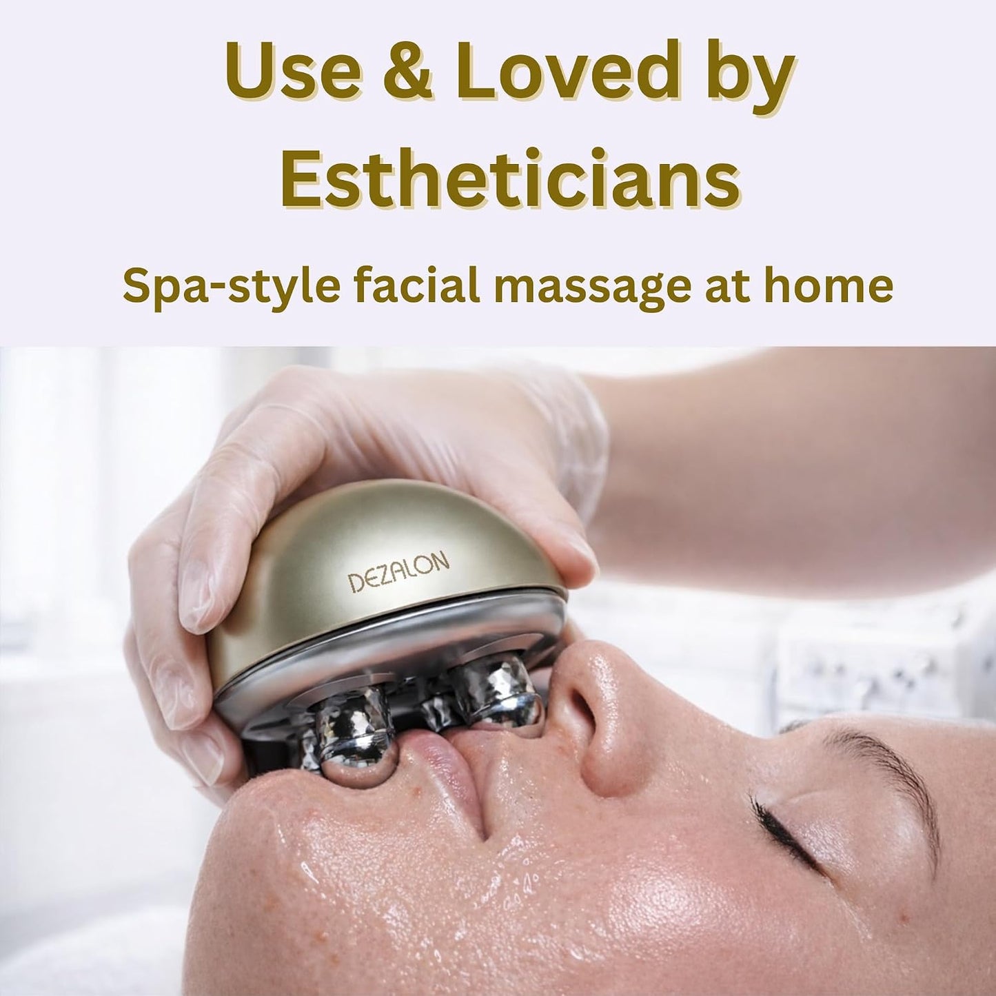 Face Massager Tool, Eye & Neck Massager, Face Roller, Gold