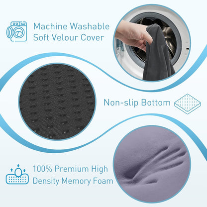 BlissTrends Seat Cushion with Velvet Cover, Thick Memory Foam Cushions for Office Chair, Car Seat, Airplane, Relieving Pressure Tailbone Sciatica Back Pain for Long Sitting, Car Drivers 4.7in Black