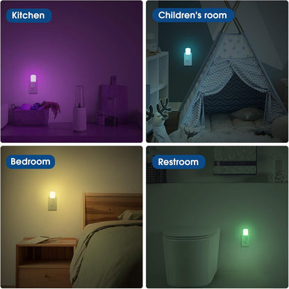 L LOHAS LED Amber Night Light, Dimmable Plug in Yellow Night Light with Dusk to Dawn Sensor, Kids Night Lights for Bedroom, 5-80LM Suit for Nursery, Hallway, Stairway,Bedroom, Bathroom, 2Pack