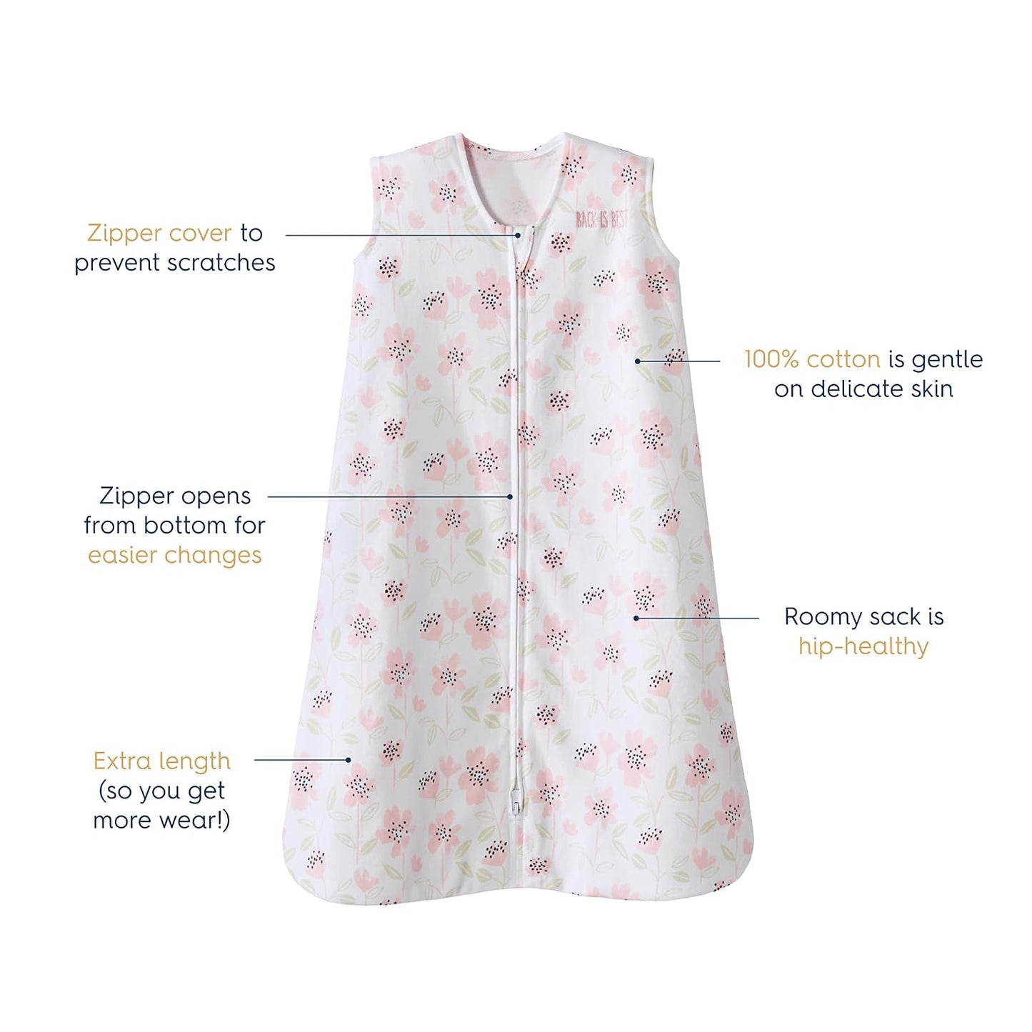 HALO SleepSack, 100% Cotton Wearable Blanket, Swaddle Transition Sleeping Bag, TOG 0.5, Ocean Life, Medium, 6-12 Months