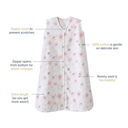 HALO SleepSack, 100% Cotton Wearable Blanket, Swaddle Transition Sleeping Bag, TOG 0.5, Ocean Life, Medium, 6-12 Months