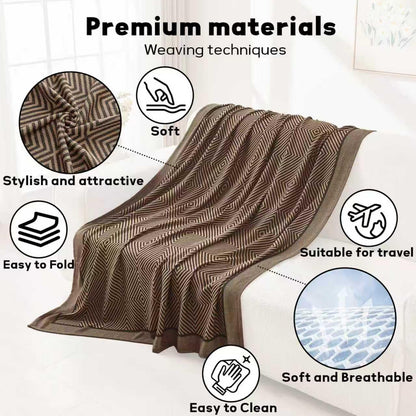 Travel Blanket Airplane - Ultra Soft & Lightweight Knit Design