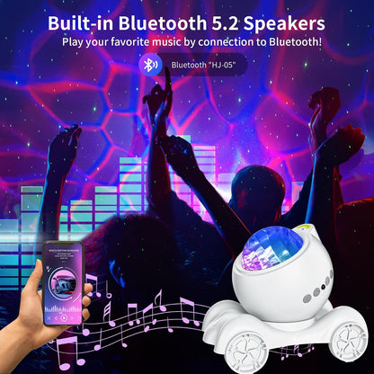 ENOKIK Galaxy Projector, Star Aurora Projector Built-in Bluetooth Speaker, Night Light for Kids Adults, White Noise Light for Home Decor/Relaxation/Party/Music/Gift (Black)