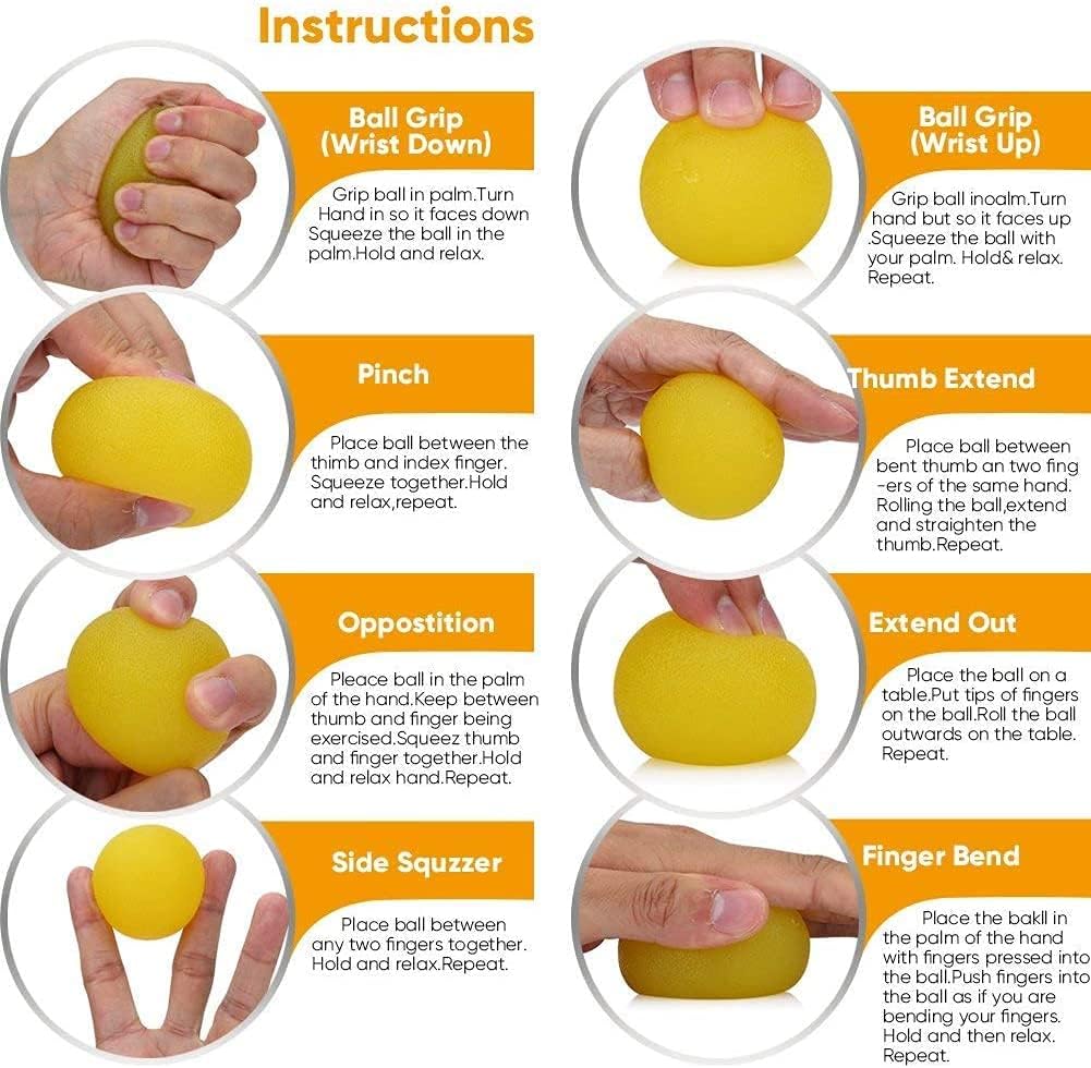 Stress Balls for Adults, Squeeze Squishy Balls for Hand Therapy