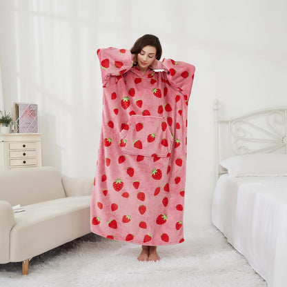 Capecage Blanket Hoodie, Long Hooded Blanket Sweatshirt as Birthday Gifts for Women Men, Long Wearable Blanket for Women Men.