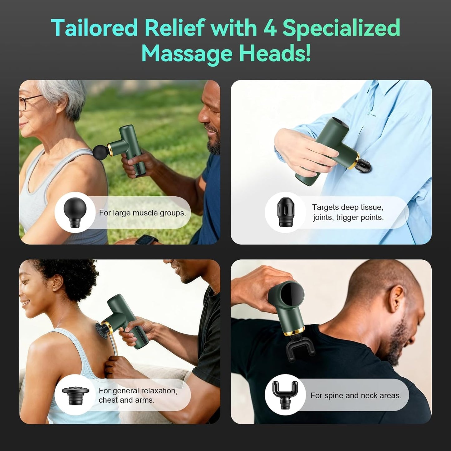 Mini Massage Gun Pocket-Sized Massage Gun Deep Tissue Quiet, Portable Percussion Muscle Travel Massager Gun, Back/Neck Massager for Pain Relief Deep Tissue (Gray)