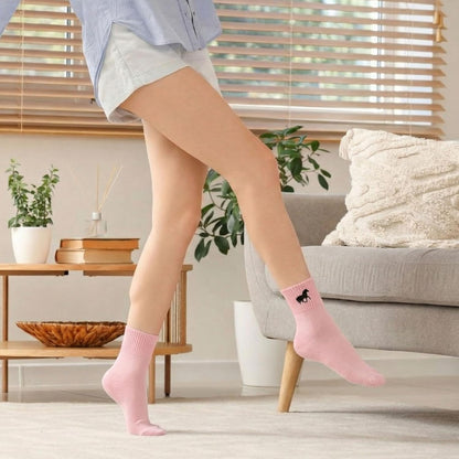 Eurzom 10 Pairs Socks Womens Crew Elastic Ankle Length Cotton Socks Aesthetic Cute Lightweight Low Cut Gifts for Women - Colors A