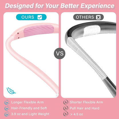 Vekkia Rechargeable LED Neck Reading Light, Book Lights for Reading in Bed, 3 Brightness Levels, Flexible Soft Silicone Arms Comfortable Wear, Long Lasting. Great for Readers, Craft & Knitting