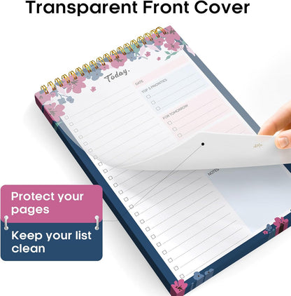Taja To Do List Notepad - To Do List Notebook for Work with 52 Sheets, 9.8" x 6.5", Undated Daily Planner Perfect for Daily Tasks and Goal Setting, Notepad Suitable for Office, Home & School - Violet Dream